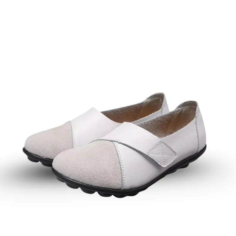 Serena - Ballerines à scratch en cuir vegan