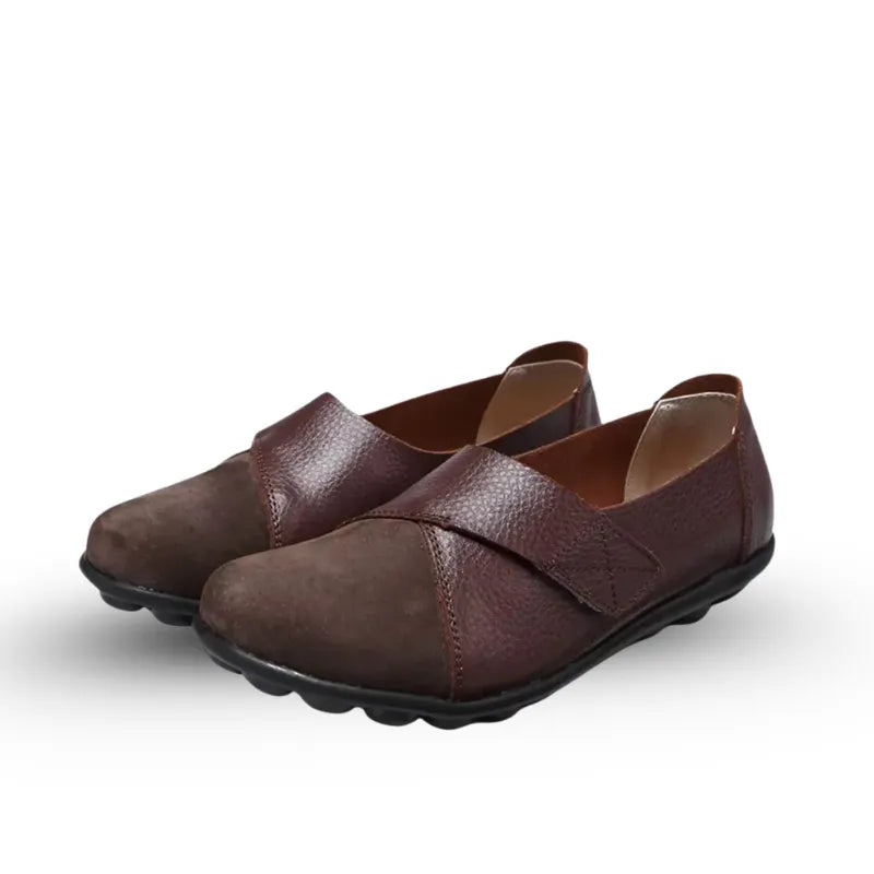 Serena - Ballerines à scratch en cuir vegan