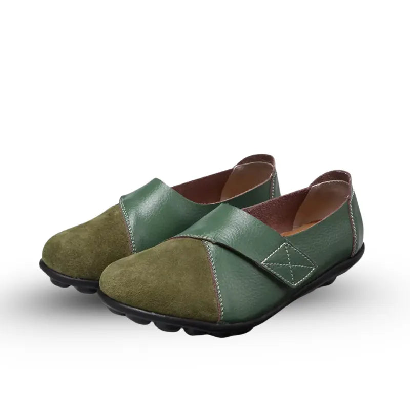 Serena - Ballerines à scratch en cuir vegan