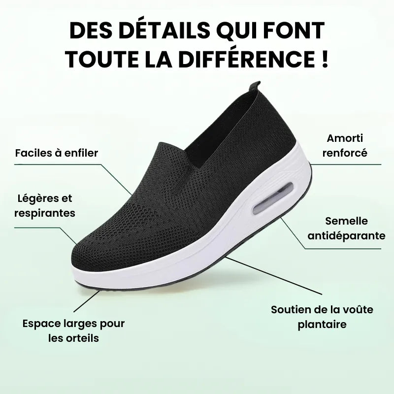 Ergovia™ - Baskets confort en mesh à semelles compensées
