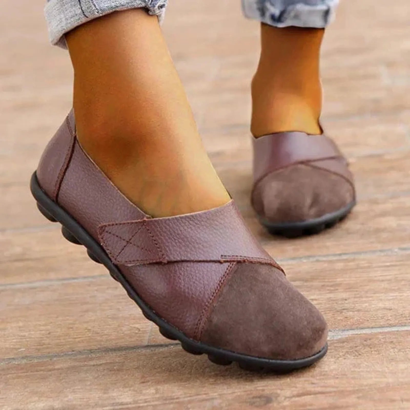 Serena - Ballerines à scratch en cuir vegan