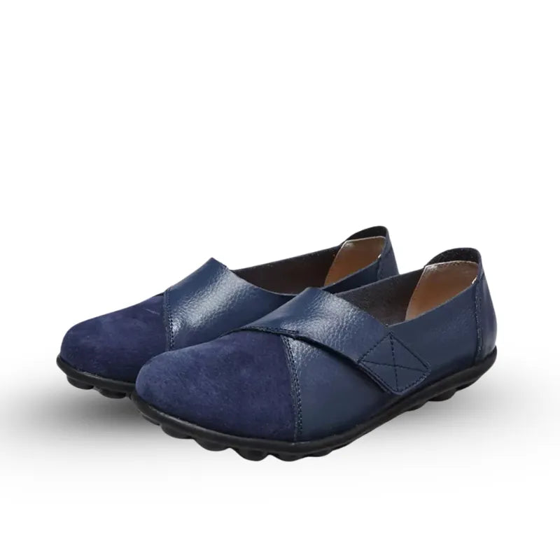 Serena - Ballerines à scratch en cuir vegan