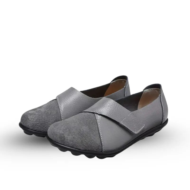 Serena - Ballerines à scratch en cuir vegan
